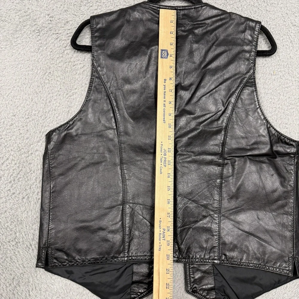 Vintage Wilsons‎ Suede & Leather Vest Mens 42 Black Genuine Leather Lined Biker
